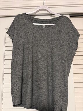 Champion Gray Heather Short Sleeve Scoop Neck Tee